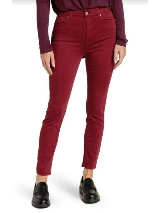 Lucky Brand Denim - Lucky Brand Women's 14/32 Lolita Skinny Jeans Red Cotton Stretch B1284